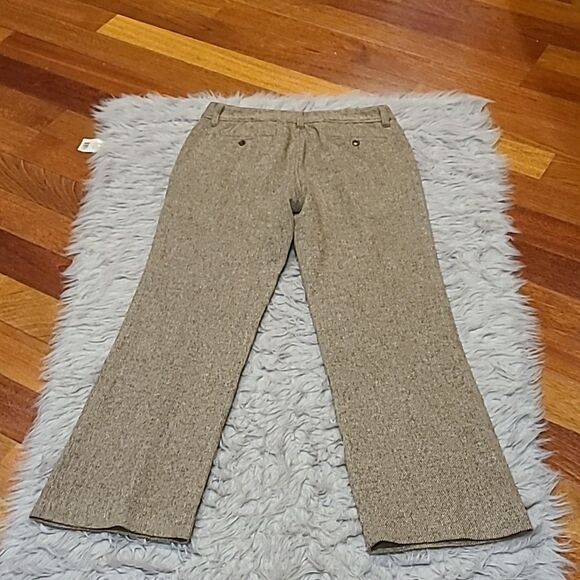 Eddie bauer womens tan tweed wool nylon stretch straight leg‎ pants size 6 - Picture 5 of 7